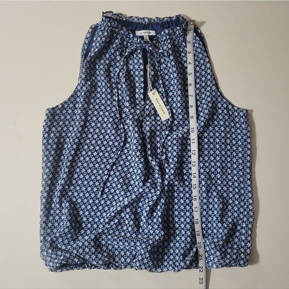 Max Studio Women's Navy Print Tank Blouse Top - Picture 6 of 13